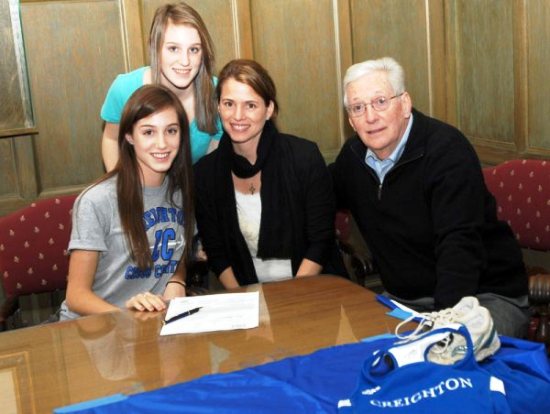 Slaine Kelly (in CU XC t-shirt) signs a Letter of Intent to run at Creighton