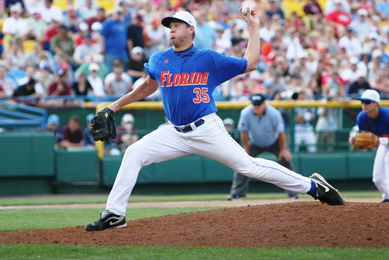 Florida's Brian Johnson is cleared to play in the 2011 CWS (Adam Streur/WBR)